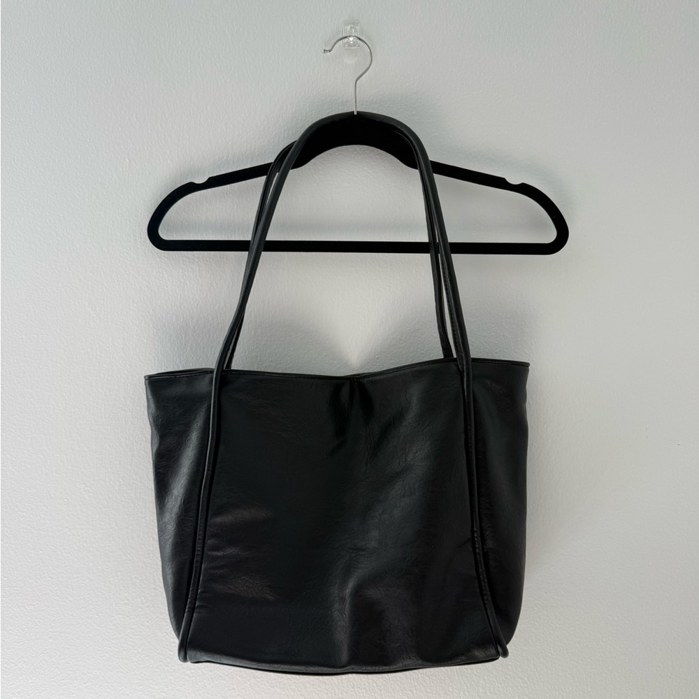 Black Leather Tote Bag